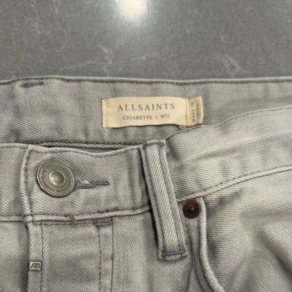 AllSaints Men's Skinny Jeans in Light Gray